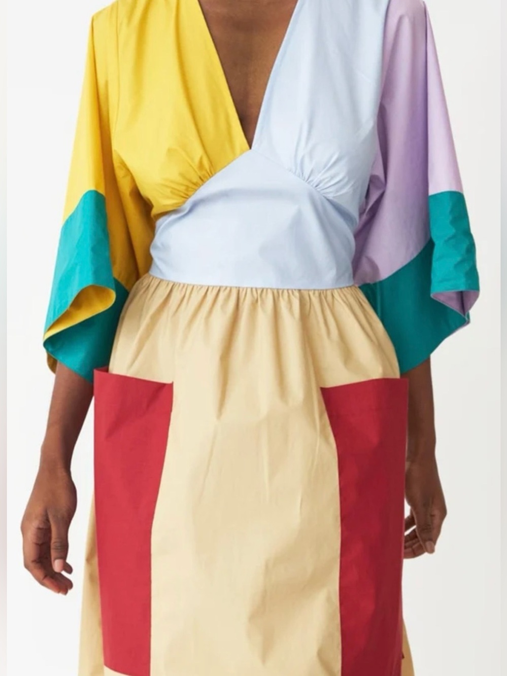 Stella Nova Celeste Colorblock Poplin Dress In Multicolor XS - Picture 3 of 7